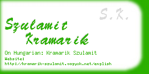 szulamit kramarik business card